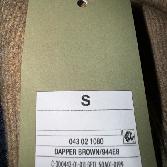 NEW Goodfellow Color-block Hoodie Sweater Blue, Cream & Tan Dapper Brown NWT - Picture 11 of 11